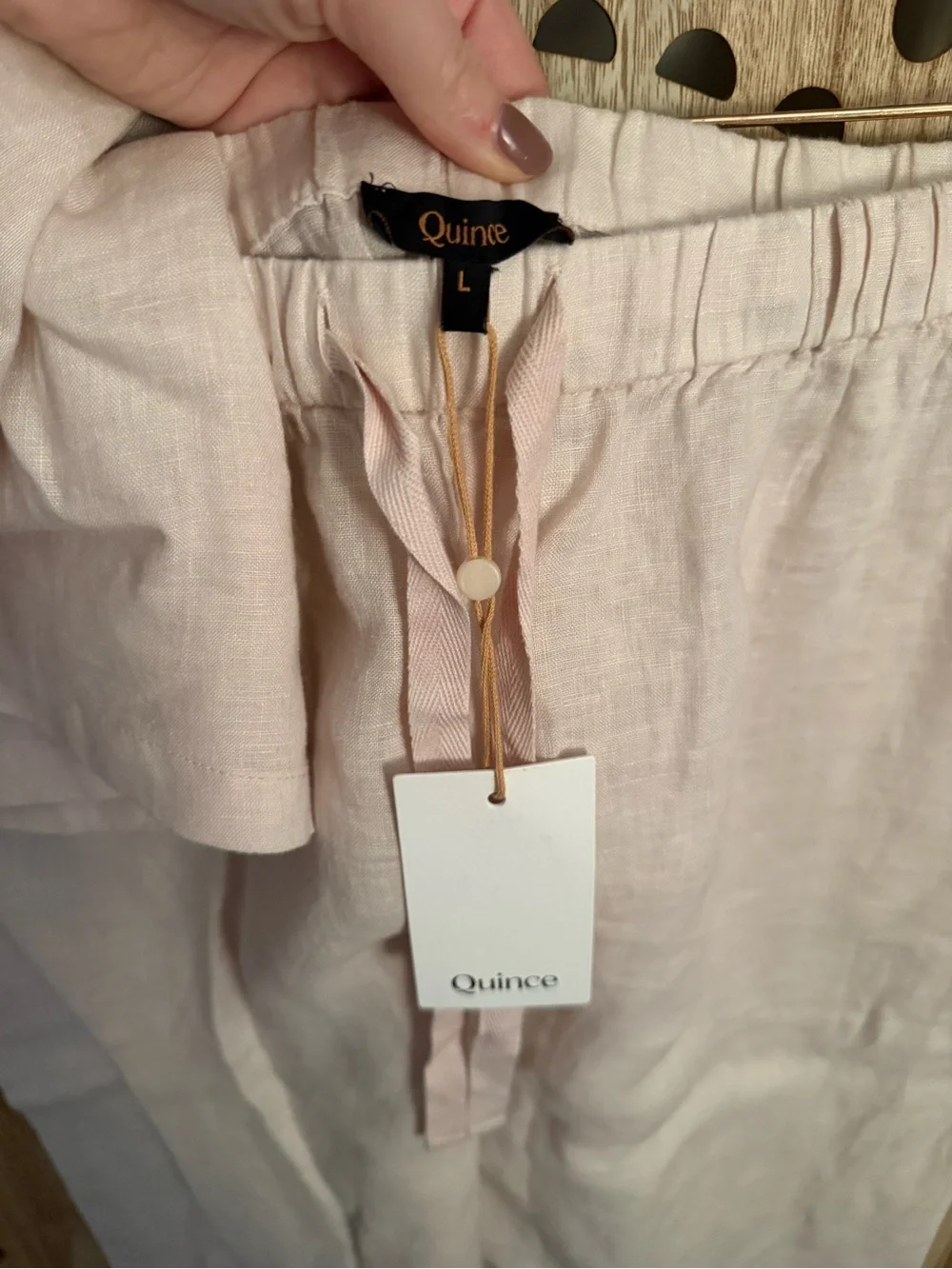 Quince 100% European Linen Boxy Tee & Wide Leg Pant Set | Size L Top / L Pants
